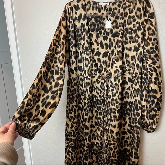 COTTON CANDY LA Leopard Long Sleeve Duster Size L - Picture 6 of 8